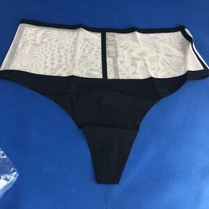 Mesh Beige Black Sexy Size M High Waist Thong